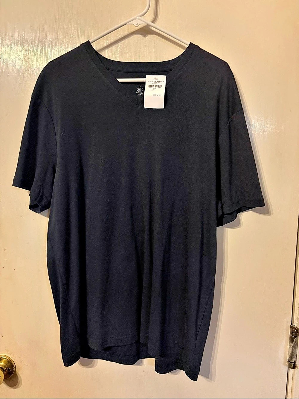 Michael Kors Short Sleeve Cotton Tee in Navy Blue Large NWT